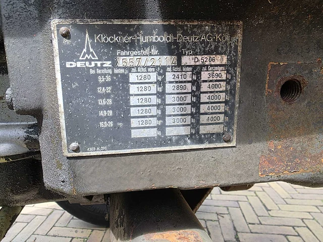 1980 deutz 5206 tweewielaangedreven landbouwtractor - afbeelding 13 van  20