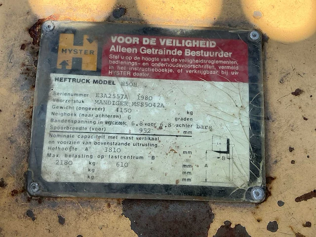 1980 hyster h50h vorkheftruck - afbeelding 26 van  32