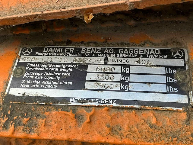 1980 mercedes-benz unimog 406 - afbeelding 44 van  52