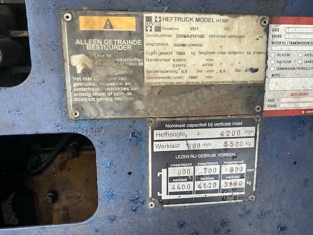 1981 hyster h130f vorkheftruck - afbeelding 14 van  23