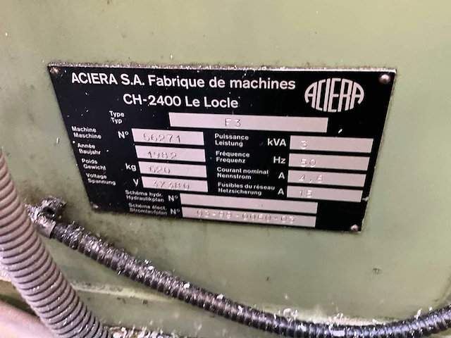 1982 aciera f3 freesmachine - afbeelding 9 van  9