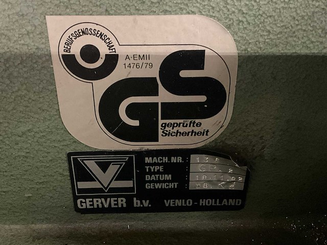 1982 gerver b.v. gp-2 ponsmachine - afbeelding 8 van  9