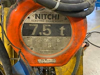 1982 nichi mh5 elektrische kettingtakel 7.5t op transportkar (2x) - afbeelding 4 van  13