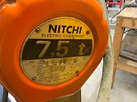 1982 nichi mh5 elektrische kettingtakel 7.5t op transportkar (2x) - afbeelding 5 van  13