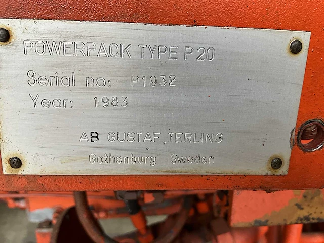 1983 ab gustaf terling powerpack p20 hydraulisch aggregaat - afbeelding 5 van  13