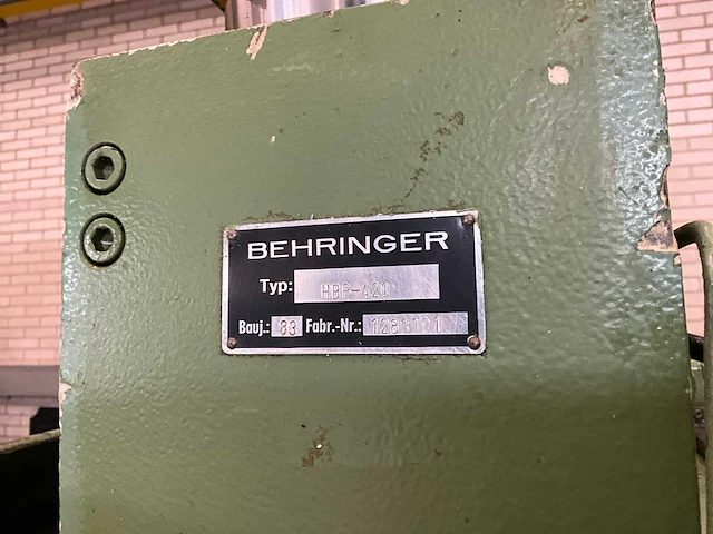 1983 behringer hbp-420 horizontale bandzaagmachine - afbeelding 13 van  20