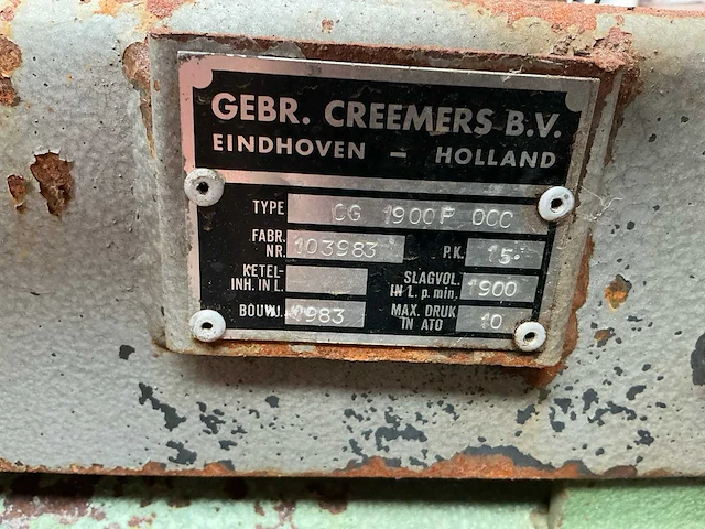 1983 gebr creemers c61900p00 schroefcompressor - afbeelding 8 van  16