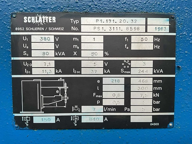 1983 schlatter selecta p1.171.20.32 puntlasmachine - afbeelding 16 van  23