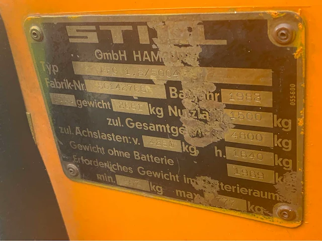1983 still efg 1.5/5004 vorkheftruck - afbeelding 18 van  27