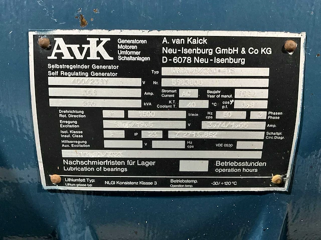 1984 avk dkbn49/250-4ts noodstroomgenerator (2x) - afbeelding 6 van  52