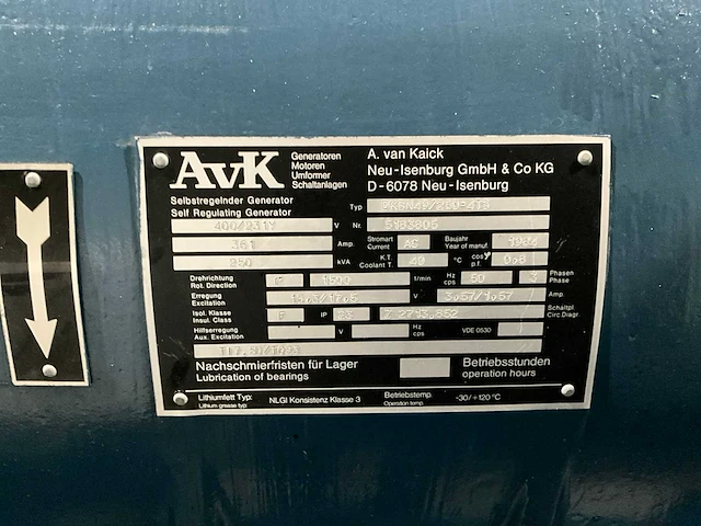 1984 avk dkbn49/250-4ts noodstroomgenerator (2x) - afbeelding 20 van  52