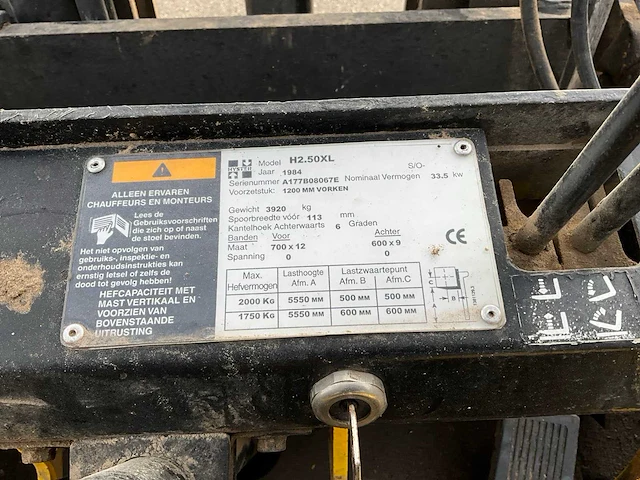 1984 hyster h2.50xl lpg vorkheftruck - afbeelding 11 van  19