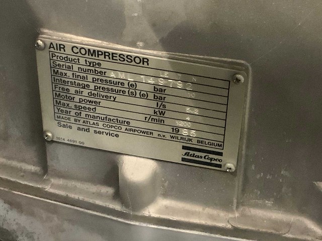1985 atlas copco le 7 n luchtcompressor - afbeelding 4 van  5