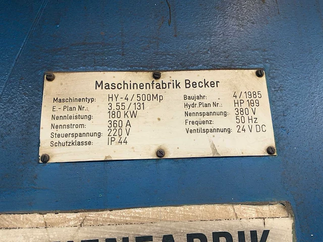 1985 beckers hy-4/500mp vaste schrootschaar 500 ton - afbeelding 5 van  46