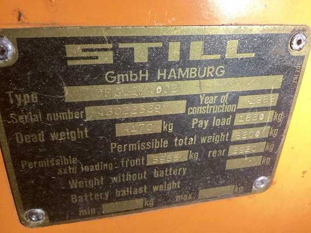 1985 still dfg 2/4002 vorkheftruck - afbeelding 8 van  8