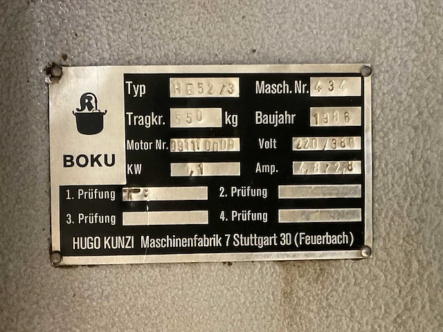 1986 boku he52/3 kuip kantellift (combi a) - afbeelding 9 van  9