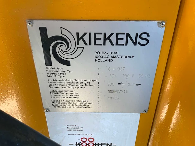 1986 kiekens ergo clean c-337 industriële stofzuiger - afbeelding 7 van  7