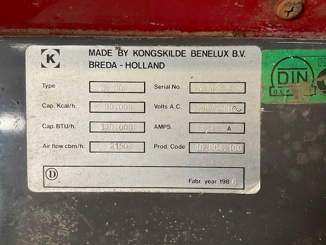 1986 thermobile ta 80 heater - afbeelding 5 van  5