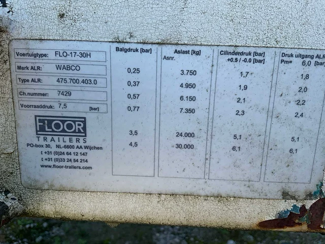 1987 floor flo-17-30h oplegger - afbeelding 24 van  24