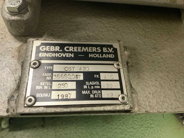 1987 gebr. creemers cst 420 schroefcompressor 4pk - afbeelding 6 van  7