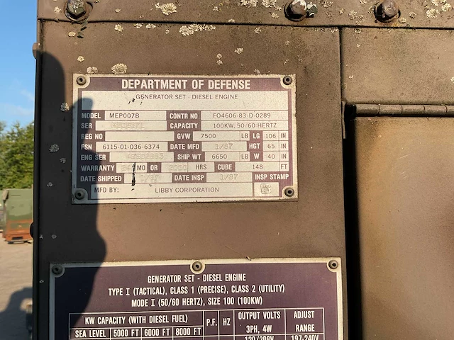 1987 libby corporation mep007b stroomgenerator - afbeelding 3 van  11