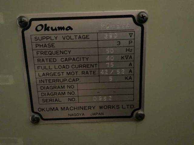 1987 okuma mc-5va cnc freesmachine - afbeelding 63 van  66