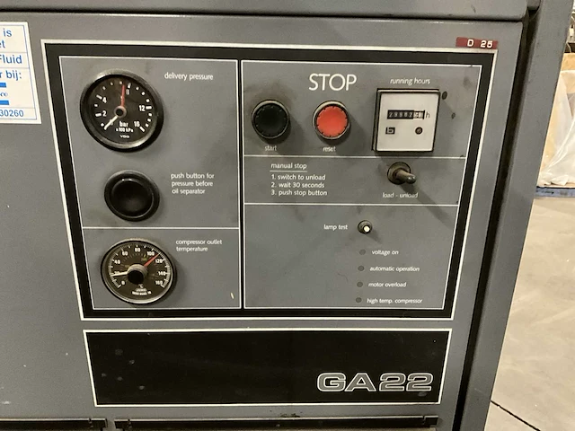 1988 atlas copco ga22 schroefcompressor - afbeelding 13 van  15