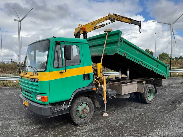 1988 daf 800 kipper vrachtwagen met kraan - afbeelding 1 van  33