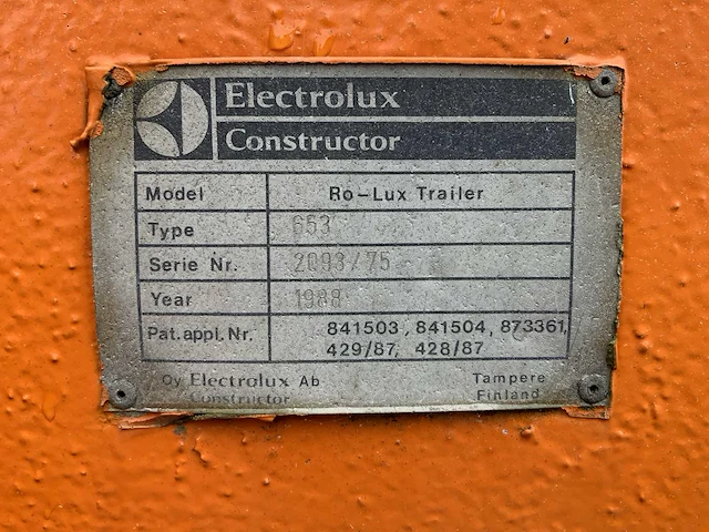 1988 electrolux ro-lux 653 rolltrailer - afbeelding 7 van  15