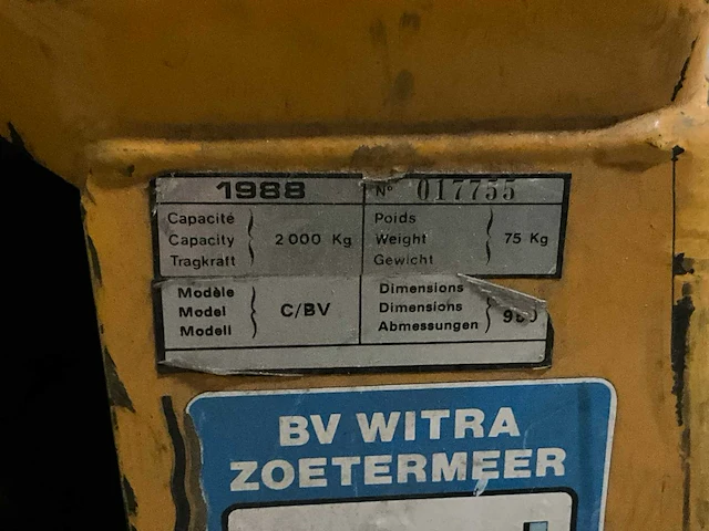 1988 tm 2000 c/bv hand hydraulische palletwagen - afbeelding 8 van  8