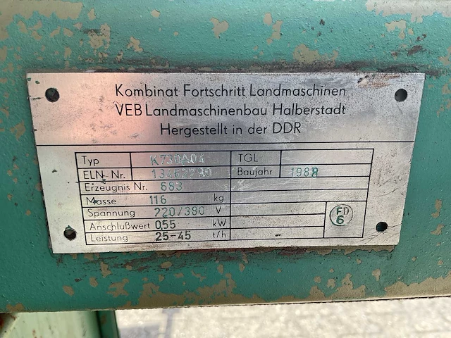 1988 veb fortschritt k730a04 sorteermachine - afbeelding 10 van  10