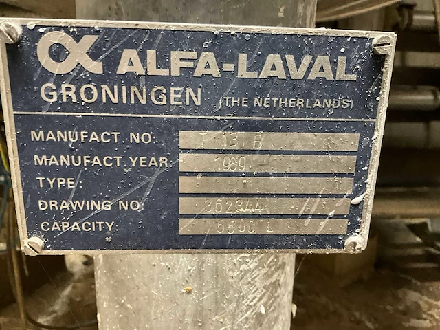 1989 alfa-laval verticale opslagmengtank c (3x) - afbeelding 6 van  16