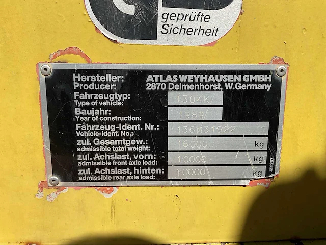 1989 atlas 1304k banden graafmachine - afbeelding 26 van  33