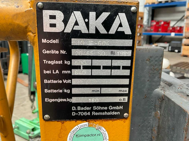 1989 baka mi 46-604 hand hydraulische palletwagen - afbeelding 7 van  7