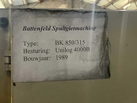 1989 battenfeld bk 850/315 spuitgietmachine - afbeelding 2 van  10
