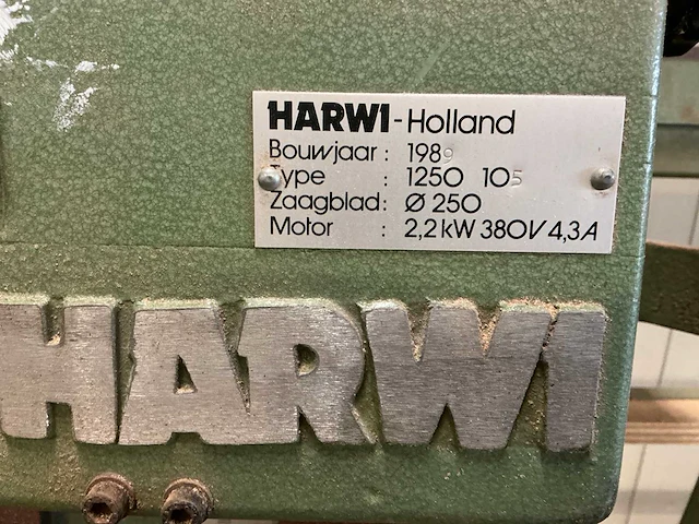 1989 harwi 1250 105 verticale platenzaag - afbeelding 6 van  6