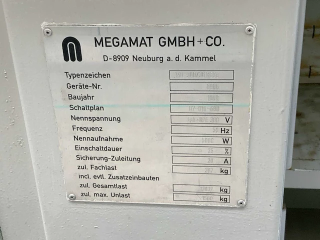 1989 megamat gmbh +co 140-300/36 reso paternosterkast - afbeelding 2 van  10