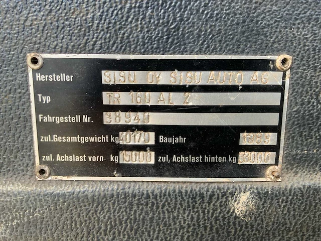 1989 sisu tr-160al2 4x4 / 2800 terminal trekker met zwaarlast oplegger - afbeelding 14 van  31