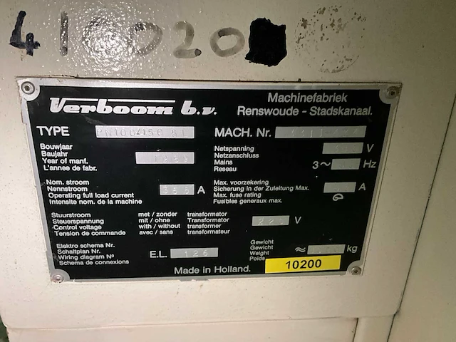 1989 verboom pn100/150si 4-assige pennenbank - afbeelding 3 van  11