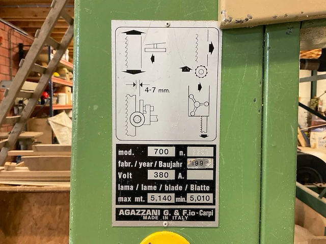 1990 agazzani 700 lintzaagmachine - afbeelding 2 van  10