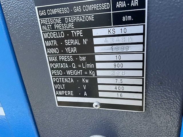 1990 airpress ks 10 schroefcompressor - afbeelding 7 van  8