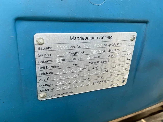 1990 demag/jamach 2t bovenloophalkraan - afbeelding 4 van  16