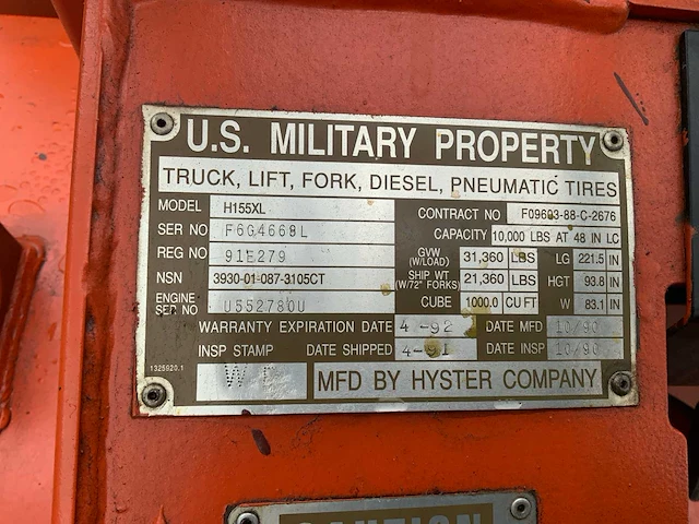 1990 hyster h155xl vorkheftruck - afbeelding 14 van  28