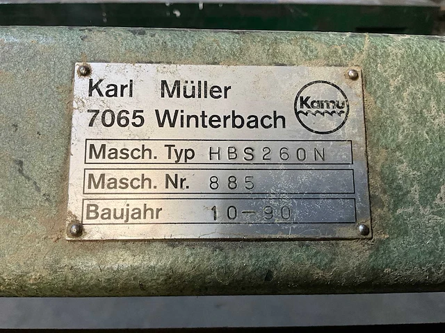 1990 karl müller hbs 260 n metalen horizontale bandzaagmachine - afbeelding 9 van  9