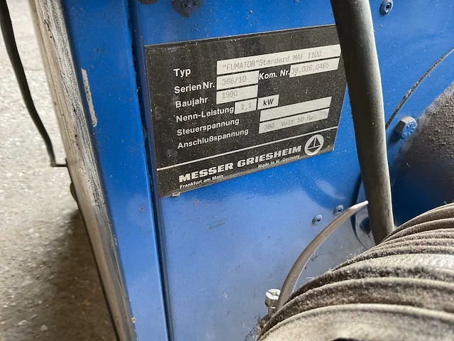 1990 messer fumator standard maf 1100 lasdampafzuiginstallatie - afbeelding 6 van  6