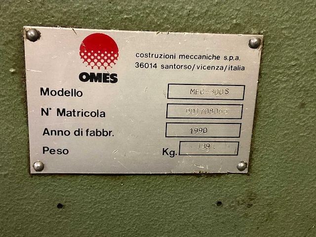 1990 omes mec-300s afkortcirkelzaagmachine - afbeelding 4 van  12