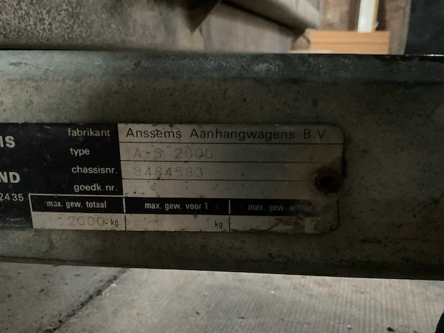 1991 anssems a-s 2000 aanhangwagen - afbeelding 3 van  11