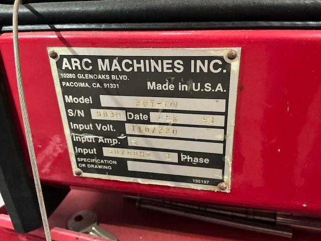 1991 arc machines 207a orbital lasmachine - afbeelding 13 van  20