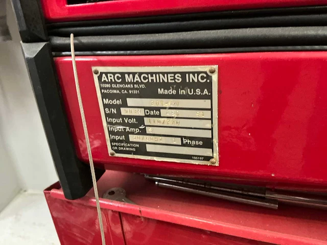 1991 arc machines 207a orbital lasmachine - afbeelding 20 van  20
