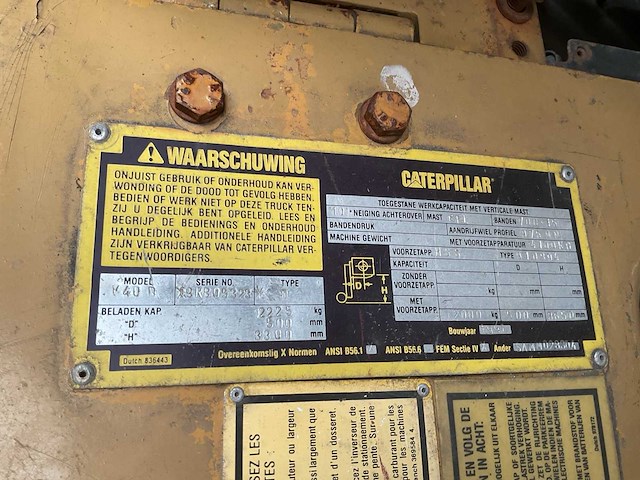 1991 caterpillar v40 vorkheftruck - afbeelding 9 van  9